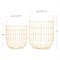 Set of 2 Gold Iron Contemporary Storage Baskets, 17" x 11" x 11"